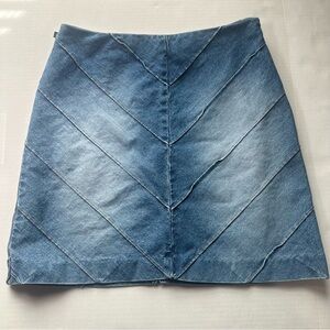 Vintage Ralph Lauren Chevron Denim Skirt | Size 10 | Y2K 90s Jean Skirt